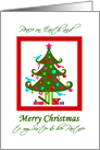 Christmas Tree for Sister and Partner, Merry / Peace on Earth card