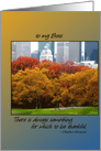 Thanksgiving for Boss, Fall colors Central Park, N.Y. Dickens Quote card