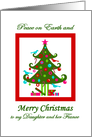 Christmas tree for Daughter and Fiance, Peace on Earth card