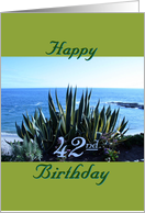 Birthday, 42nd, Century plant, poem, Ocean beach card
