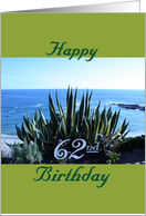 Birthday, 62nd, Century plant, poem, Ocean beach card