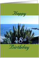 Birthday, 48th, Century plant, poem, Ocean beach card