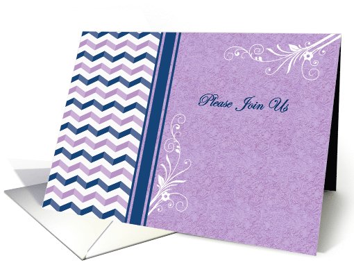 Wedding Invitation, chevrons, blue and violet card (1097720)