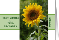 Best Wishes for a Full Recovery, for Uncle, superb sunflower card