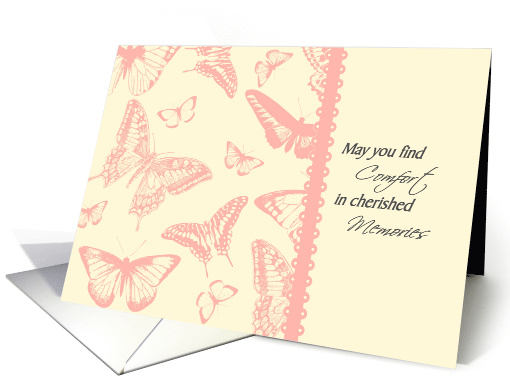Sympathy card Vintage Butterflies as metaphor for Memories card