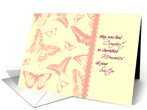 Sympathy card Loss of Sister Vintage Butterflies metaphor... (1279620)