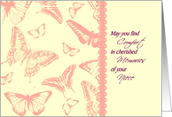 Sympathy card Loss of Niece Vintage Butterflies metaphor for Memories card