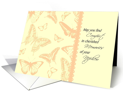 Sympathy card Loss of Nephew Vintage Butterflies metaphor... (1288966)