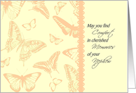 Sympathy card Loss of Nephew Vintage Butterflies metaphor for Memories card