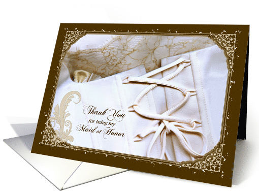 Thank You for Being my Maid of Honor - Wedding Dress Closeup card