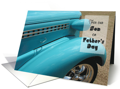 Father's Day, for our Son, Hot Rod, humorous card (1378578)