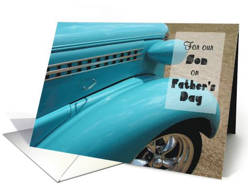 Father's Day, for our Son, Hot Rod, humorous card (1378824)
