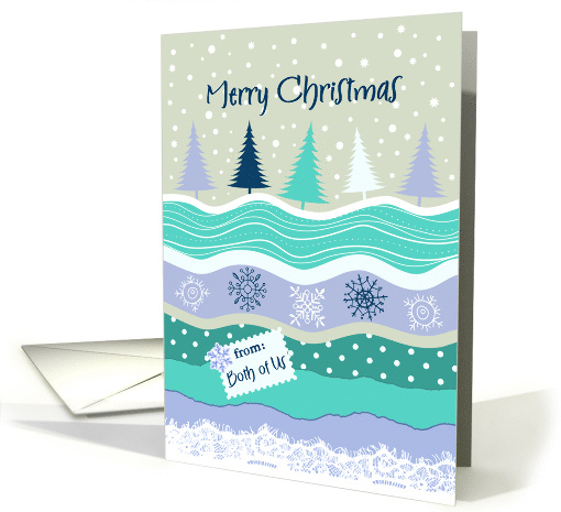 Christmas from Both of Us Scrapbook Look Trees Snowflakes card
