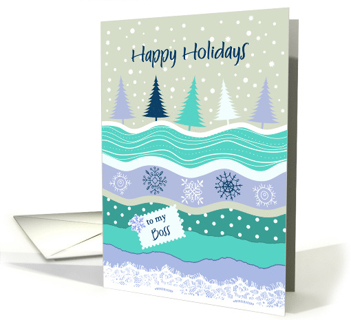Happy Holidays for Boss Fir Trees Snowflakes Lace... (1402206)