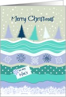 Christmas for Niece - Fir Trees, Snowflakes, Lace, Scrapbooking Look card