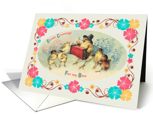 Easter for Boss Vintage Postcard Musical Chicks Modern... (1425770)