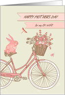 Mother’s Day for Ex Wife Retro Bicycle with Flower Basket card