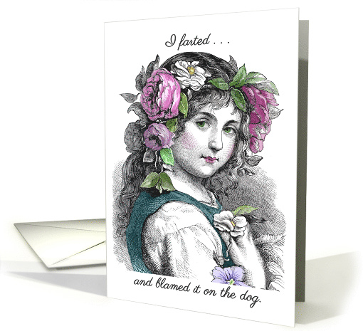 National Blame Someone Else Day, Funny, I Farted, Vintage Girl card