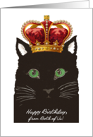 Birthday from Both of Us, Cat wears Ornate Crown, like Royalty card