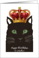 Birthday for Co-Worker, Cat wears Ornate Crown card