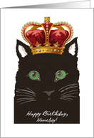 Birthday for Homeboy, Staring Cat wears Vintage Crown card