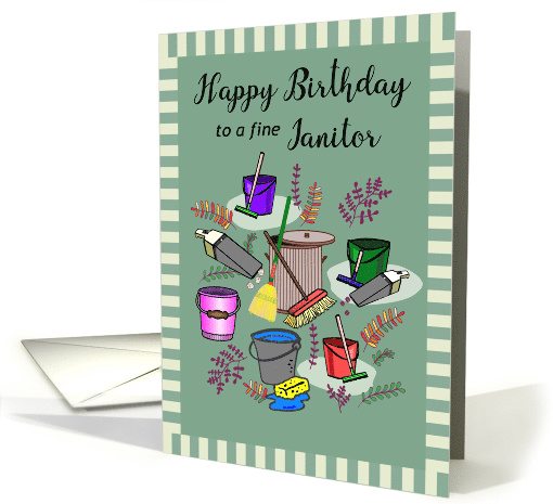 Birthday for Janitor Tools of the Trade card (1484472)