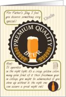 Father’s Day for Uncle Retro Quality Beer Label Funny Riddle card