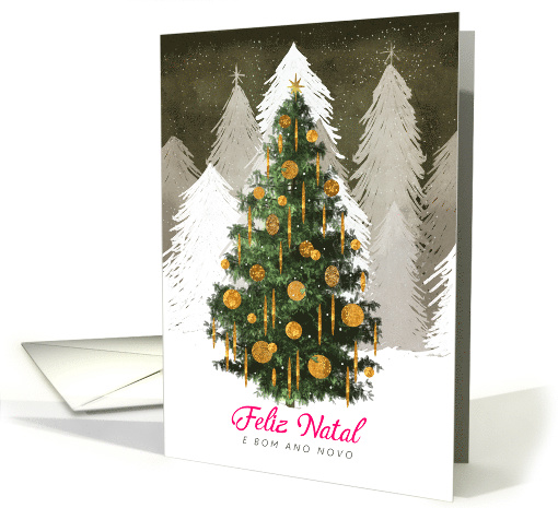Christmas Tree in Snow Merry Christmas Happy New Year in... (1543654)