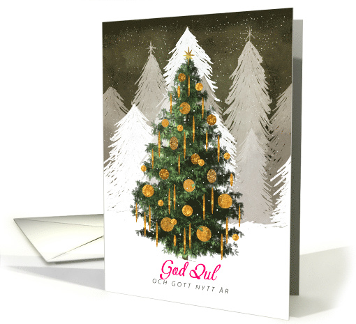 Christmas Tree Golden Ornaments Merry Xmas Happy New Year... (1543668)