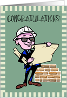 Congratulations on Graduation from Construction Management Man in Suit card