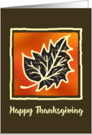 Thanksgiving Bold and Colorful Leaf Digital Art card
