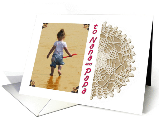 To Nana and Papa, Grandparents Day - toddler on beach,... (673932)