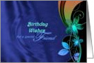 Birthday Wishes - special friend, flowers, swirls card