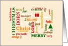 Merry Christmas, word jumble, religious card