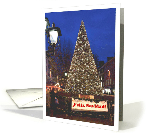 Feliz Navidad, Merry Christmas, lighted tree card (709792)