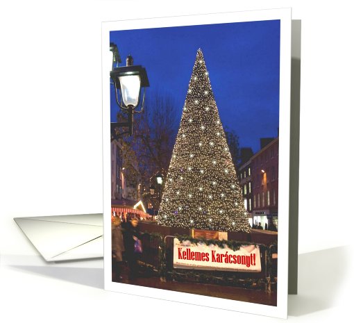 Kellemes Karacsonyt, Merry Christmas, lighted tree card (709823)