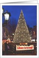 Kellemes Karacsonyt, Merry Christmas, lighted tree card
