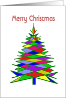 Merry Christmas, religious, mosaic tree card