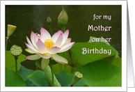 Happy Birthday to Mother with Lotus Flower and Poem card