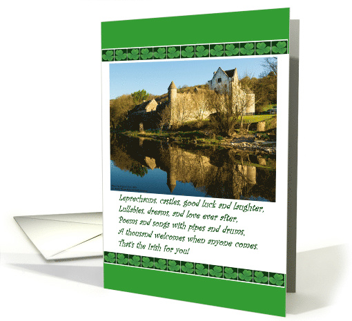 St. Patrick's Day, Parke's Castle, Irish Poem, Shamrocks card (756065)