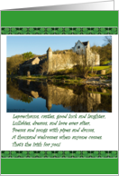 St. Patrick’s Day, Parke’s Castle, Irish Poem, Shamrocks card