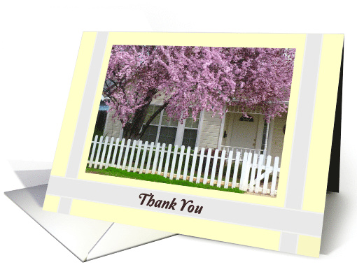 Thank you, pink Blossoms, Picket Fence card (758593)