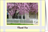 Thank you, pink Blossoms, Picket Fence card