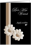 Best Man wanted, wedding invitation, humorous card