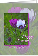 Happy Easter, mom and dad, flowers card