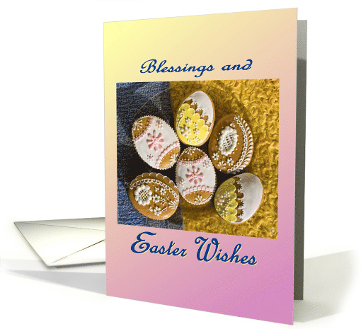Happy Easter for Daughter and Family Religious Pysanky Eggs card