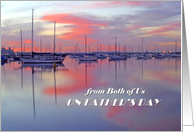 Father’s Day from Both - Sailboats at Sunrise card