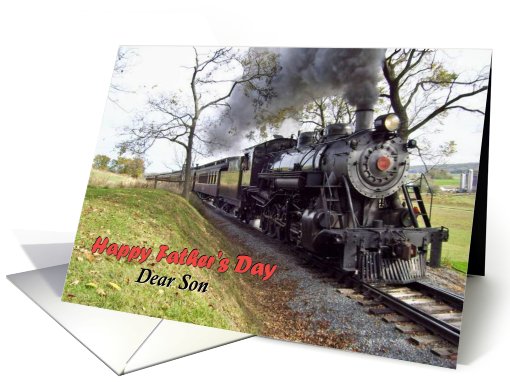 Happy Father's Day, for son, steam train card (793053)