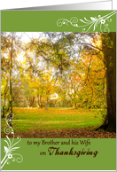 Thanksgiving for Brother and Wife, Fall Foliage England card