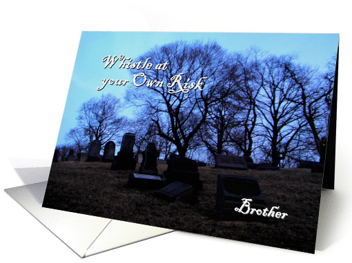 Halloween, for brother, creepy graveyard card (865758)